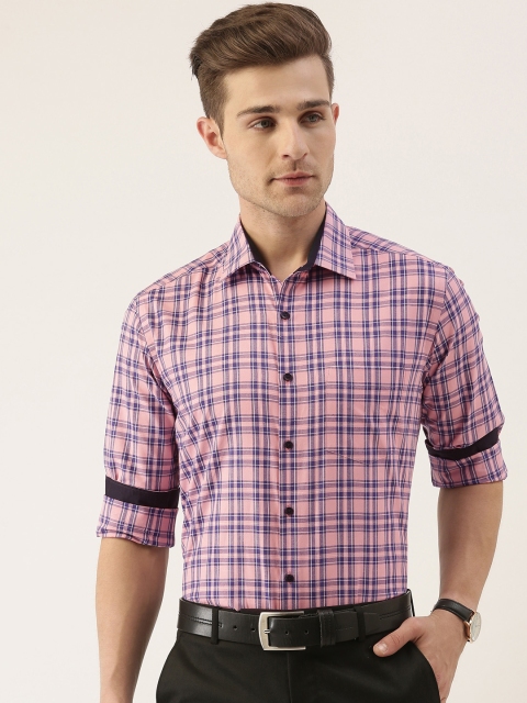 

IVOC Men Pink Checked Formal Shirt