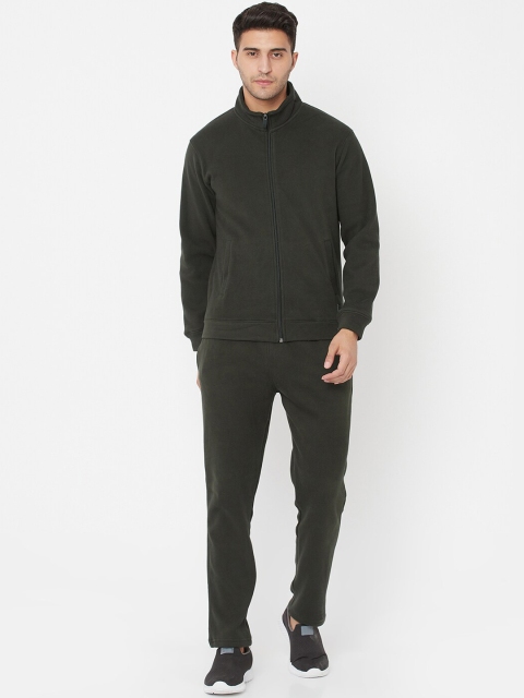 

Octave Men Olive Green Solid Cotton Tracksuit