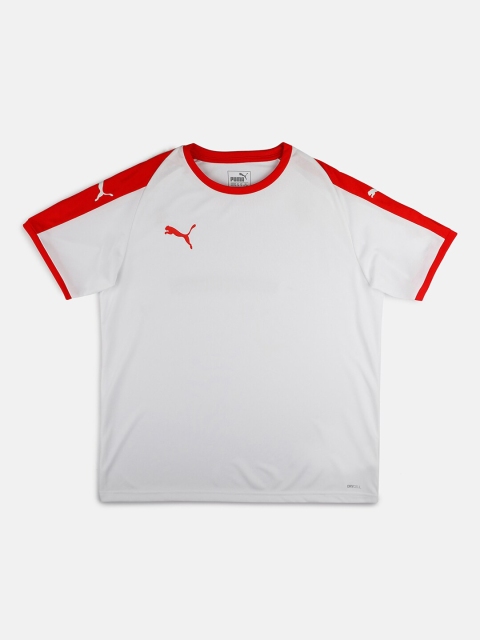 

Puma Kids White & Red Colourblocked Round Neck T-shirt