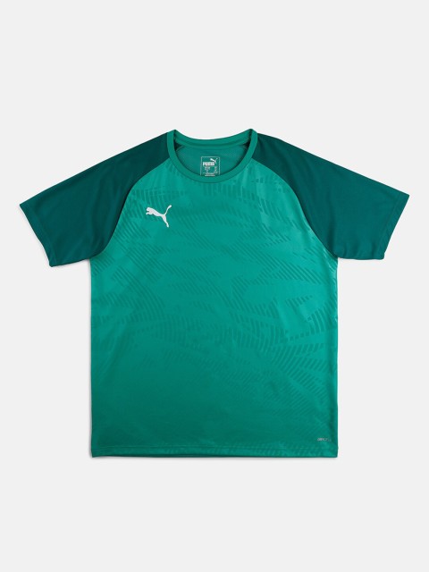 

Puma Cup dryCELL Kids Green Brand Logo Printed T-shirt