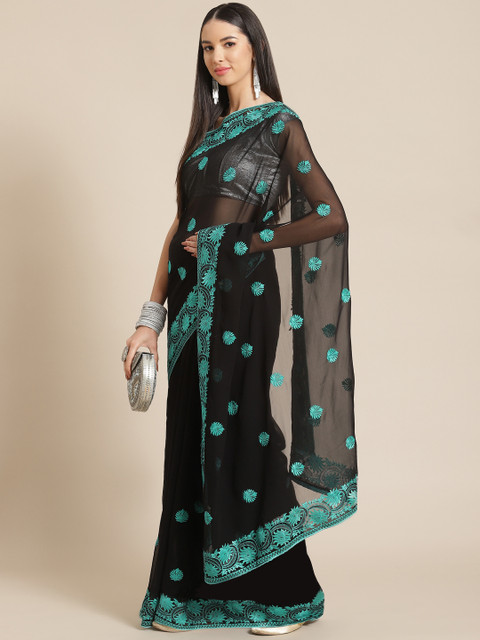 

Anouk Black Embroidered Ready to Wear Saree
