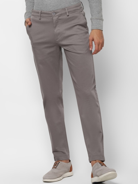 

FOREVER 21 Men Grey Solid Chinos Trousers