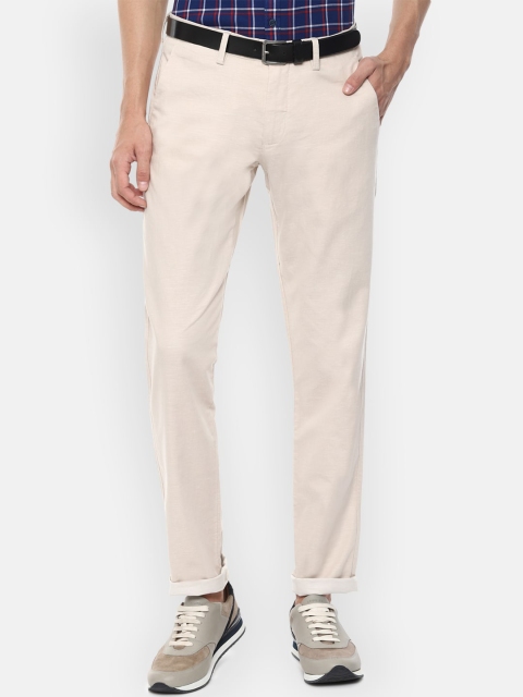 

Louis Philippe Sport Men Beige Solid Slim Fit Trousers