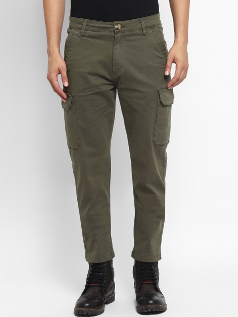 

Royal Enfield Men Olive Green Cotton Cargos Trousers