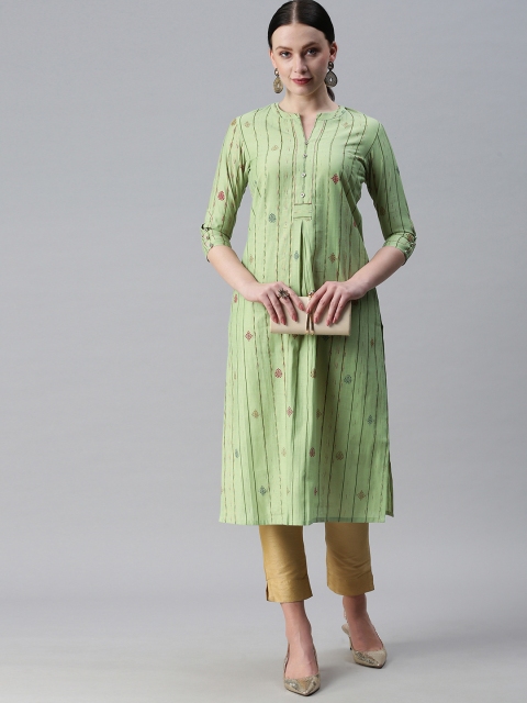 

ETIQUETTE Women Green Ethnic Motifs Printed Kurta