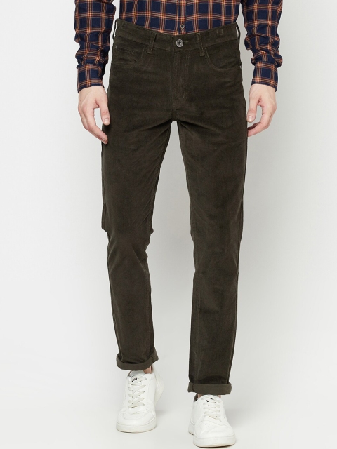 

Octave Men Olive Green Chinos Trousers