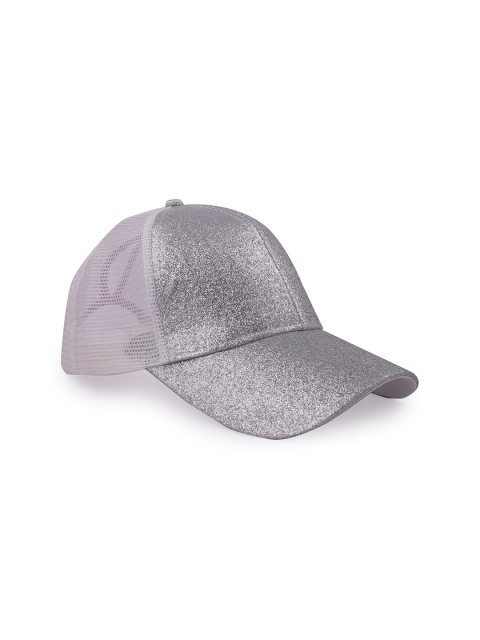 

BANGE Unisex Silver-Toned Ponytail Glitter Baseball Cap