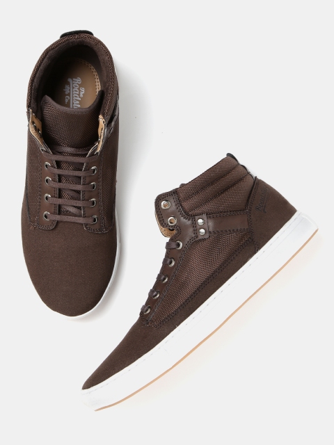 

Roadster Men Brown Solid Mid-Top Sneakers