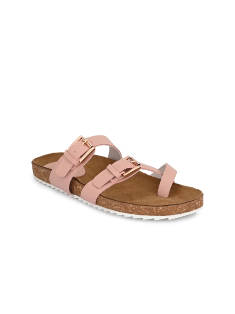 

Zebba Women Pink Solid One Toe Flats with Buckles