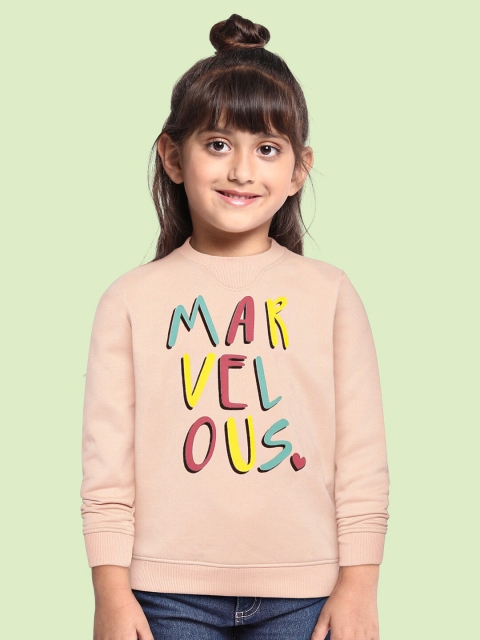 

GOJI Kids Peach-Coloured & Yellow Printed Sweatshirt