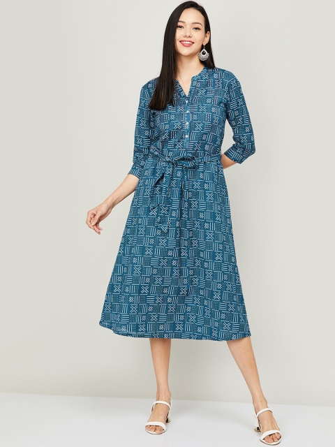 

Colour Me by Melange Blue A-Line Midi Dress