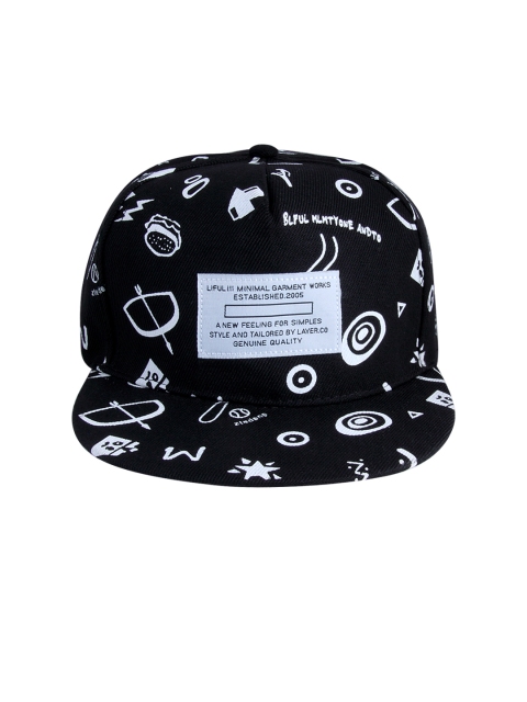 

NOISE Unisex Black Printed Snapback Cap