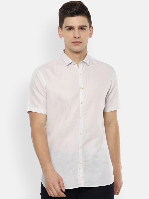 

V Dot Men Beige Slim Fit Opaque Casual Shirt