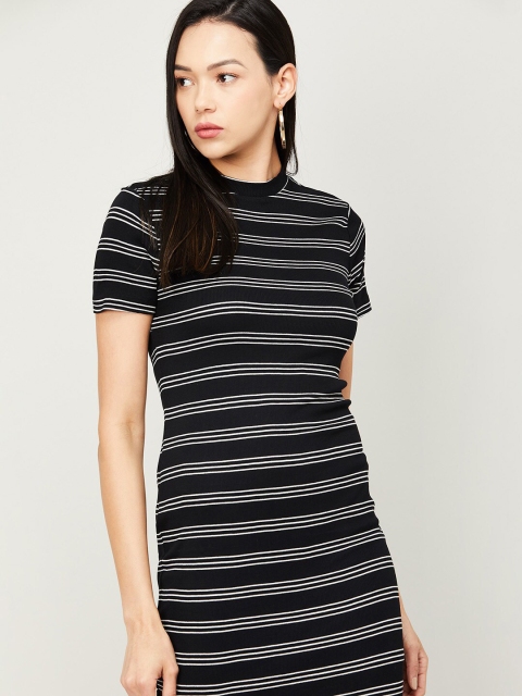 

Ginger by Lifestyle Black Striped T-shirt Dress