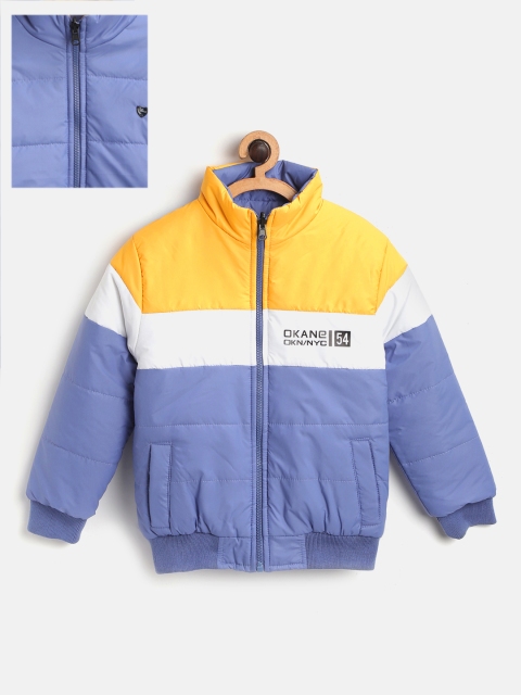 

Okane Boys Blue & Yellow Colourblocked Reversible Bomber Jacket