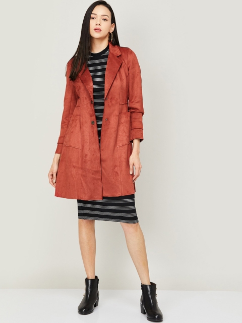 

CODE by Lifestyle Women Rust Solid Longline Tailored Jacket