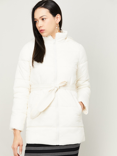 

Ginger by Lifestyle Women Off White Longline Puffer Jacket