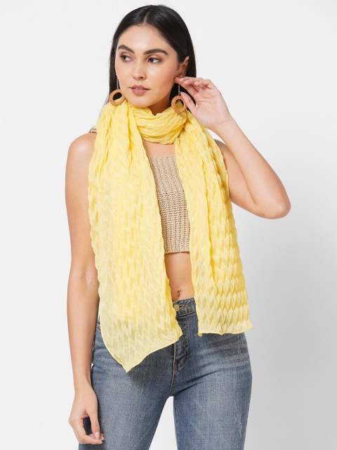 

Get Wrapped Women Yellow Printed Scarf