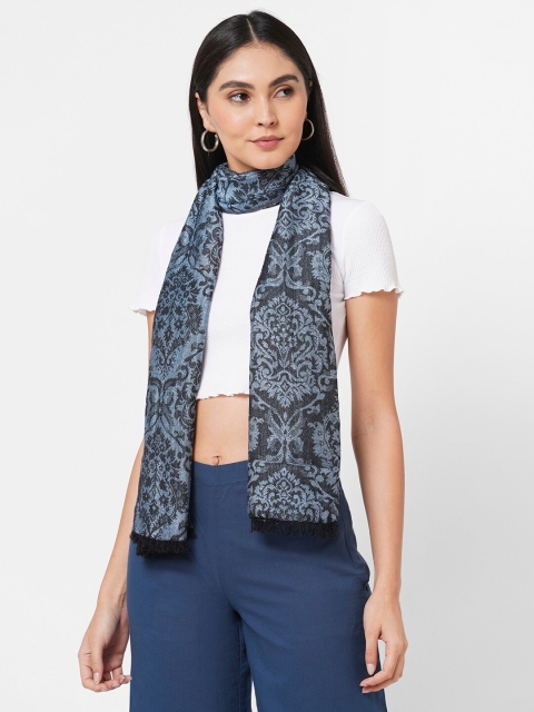 

Get Wrapped Women Blue & Black Jacquard Lurex Scarf