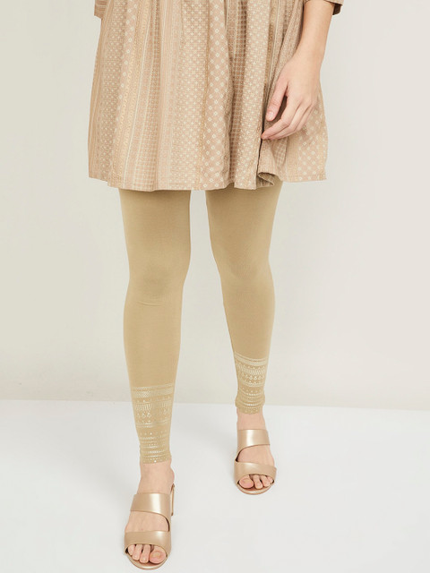 

Melange by Lifestyle Women Gold-Coloured Printed Ankle-Length Leggings