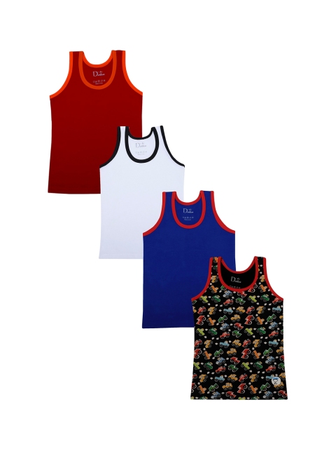 

DChica Boys Set of 4 Cotton Boys Vests DCVSAU6949/2-3, Black