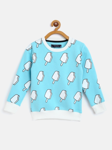 

White Snow Girls Blue & White Popsicle Printed Sweatshirt