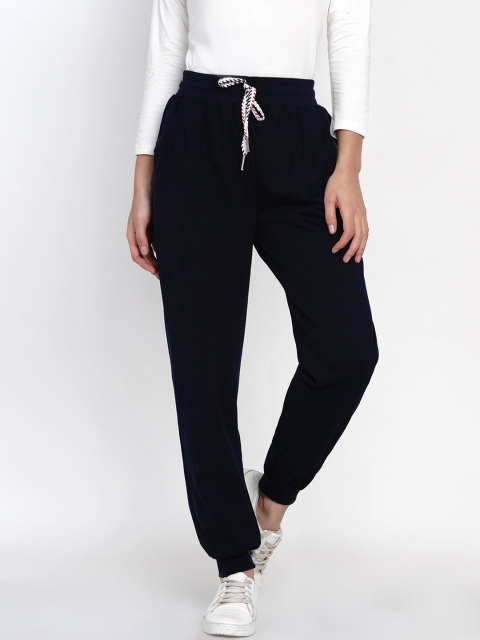 

FABNEST Women Navy Blue Solid Regular-Fit Cotton Joggers