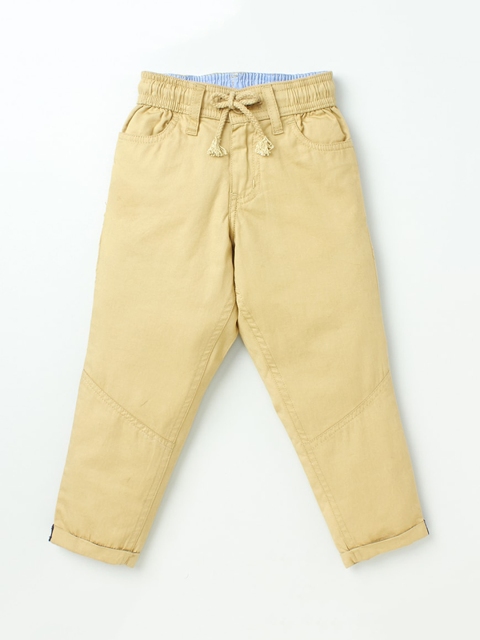 

Ed-a-Mamma Boys Beige Solid Trousers