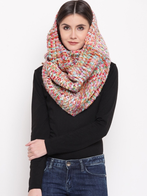 

FABNEST Women Red & Violet Scarf