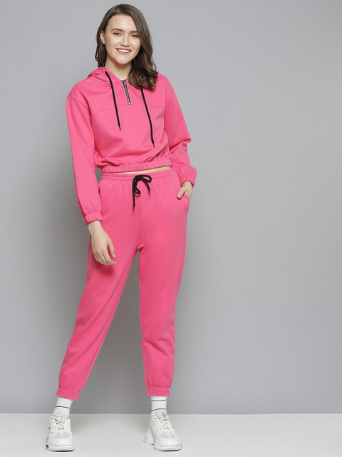 

VividArtsy Women Pink Sweatshirt with Joggers