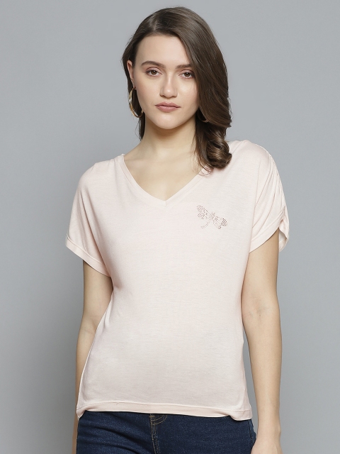 

VividArtsy Women Pink Solid Regular Top