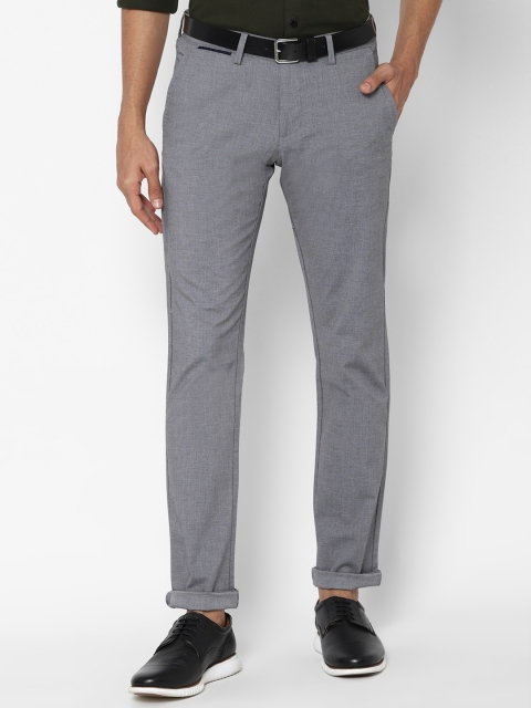 

Allen Solly Men Grey Textured Slim Fit Trousers