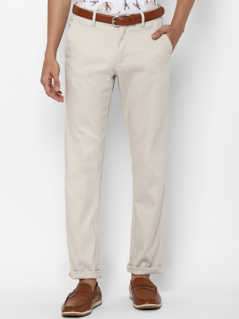 

Allen Solly Men Beige Solid Trousers