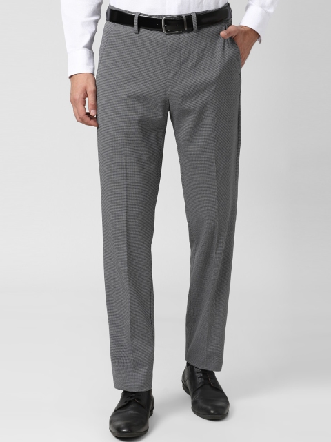 

Peter England Men Grey Slim Fit Formal Trousers
