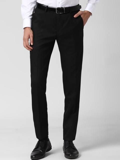 

Peter England Men Black Slim Fit Formal Trousers