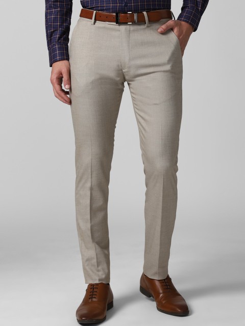 

Peter England Men Grey Slim Fit Formal Trousers