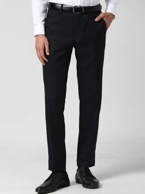

Peter England Men Black Slim Fit Formal Trousers