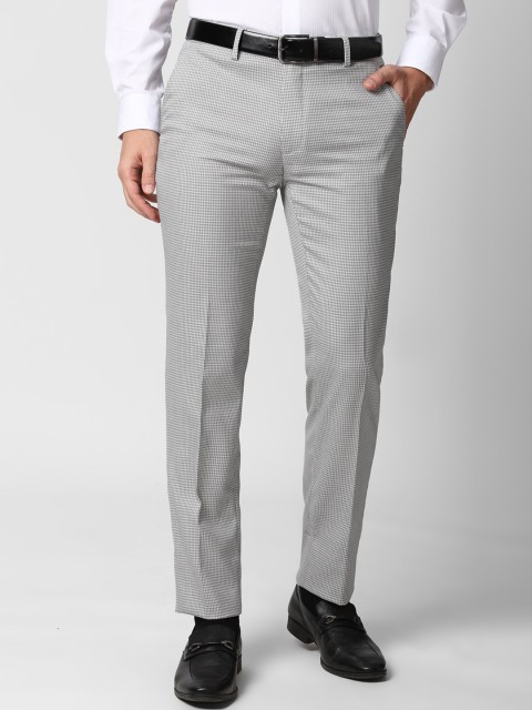 

Peter England Men Grey Slim Fit Formal Trousers
