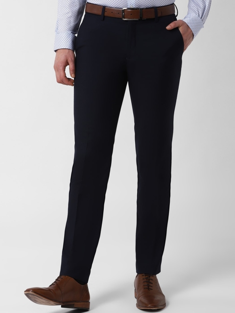 

Peter England Men Navy Blue Solid Slim Fit Formal Trousers