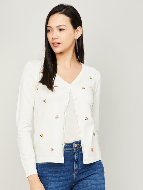

Bossini Woman Off White Floral Top