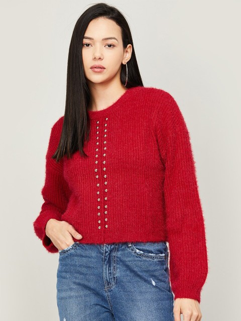

Ginger by Lifestyle Women Red Acrylic Pullover