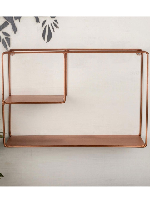 

Home Sparkle Copper-Toned Rectangle Design Wall Mounted Floating Shelves