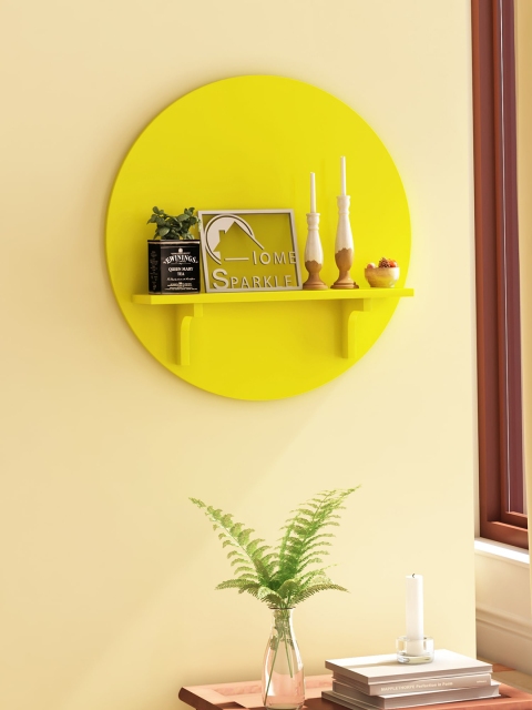 

Home Sparkle Yellow MDF Basic Wall Shelf