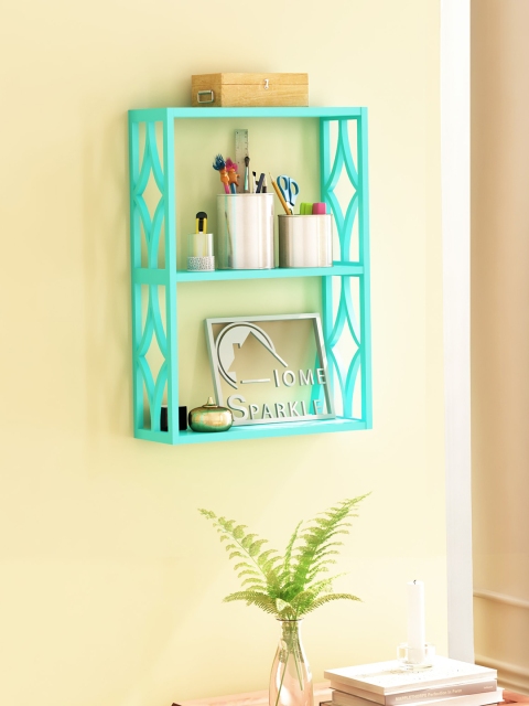 

Home Sparkle Blue Diamond Two-Tier MDF Basic Wall Shelf
