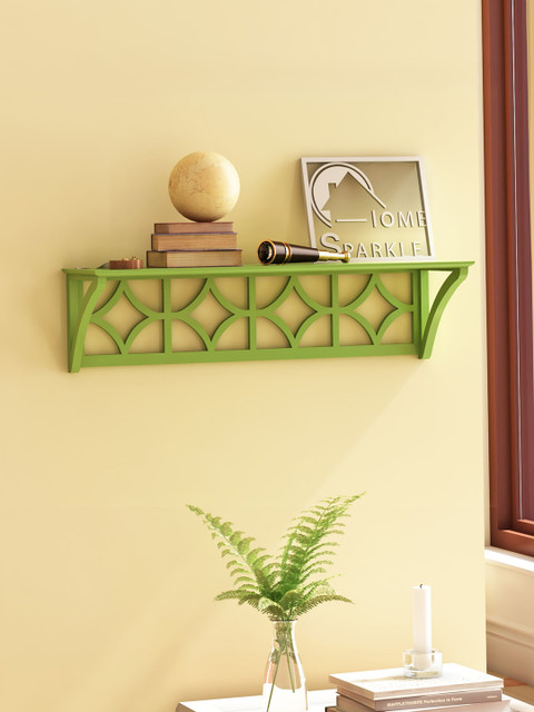 

Home Sparkle Green MDF Diamond Floating Basic Wall Shelf