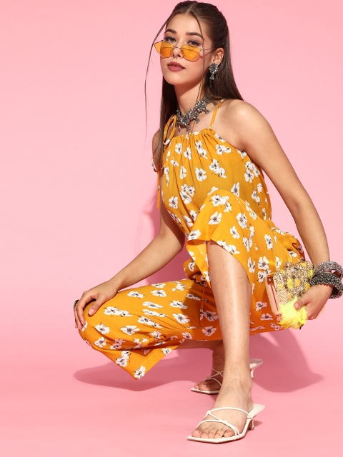 

AHIKA Mustard Printed Ethnic Jumpsuit
