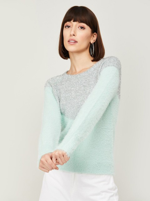 

Bossini Women Grey & Blue Pullover