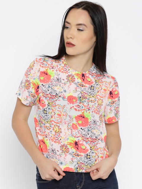 

Jealous 21 Women Peach-Coloured Printed Regular Top