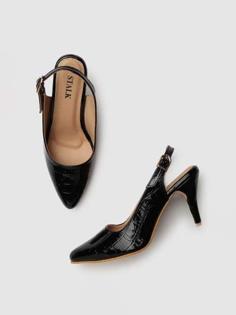 

STALK Black Textured Pumps