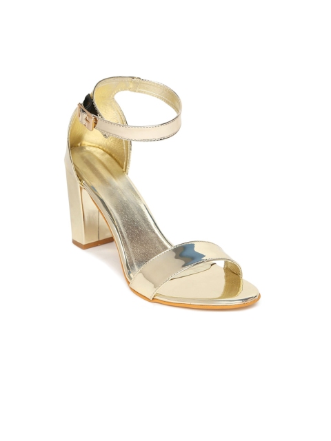 

STALK Gold-Toned Party Block Sandals